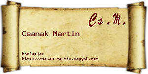 Csanak Martin névjegykártya